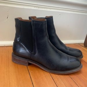 Franco Sarto Black Leather Chelsea Boots 9.5